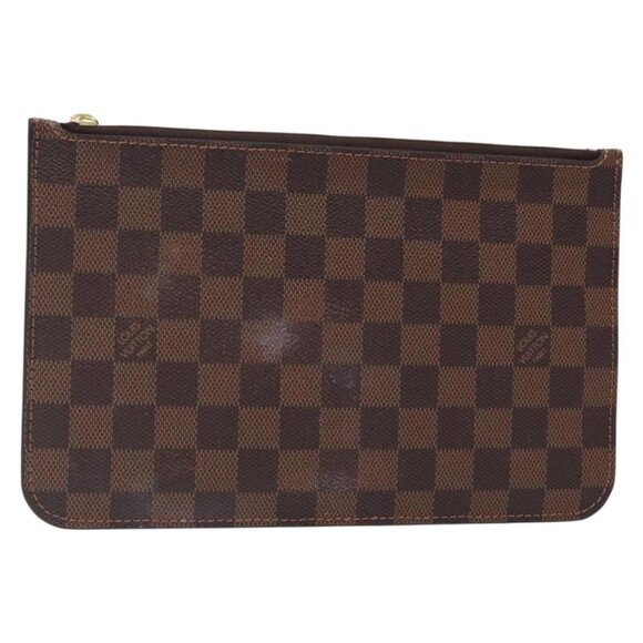 LOUIS VUITTON Damier Ebene Neverfull MM Pouch Accessory Pouch LV Auth BA4153 - Picture 1 of 16